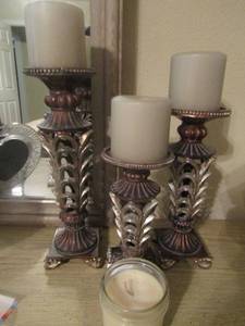 lot 42 image: 3 candle stands sizes are - 8,10,12
