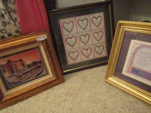 lot 77 image: framed photo of the empress 16 x 14, framed love photo 18x18, bible verse 14x18