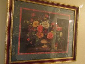 lot 81 image: ART gold framed floral arrangement by albert williams size 23x27