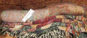 lot 105 image: 3 DECORATIVE THROWS Blankets