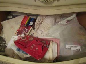 lot 142 image: table cloth ensemble , cloths, bandanas, markers and more