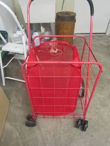lot 506 image: red rolling grocery basket