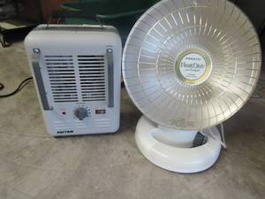lot 392 image: Patton electric heater, presto heat dish fan heater
