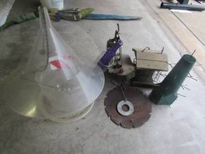 lot 391 image: lot of hand made home made wind chimes and bird feeders