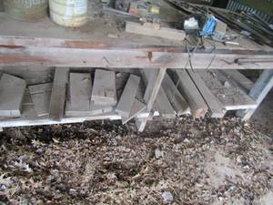lot 857 image: wooden work shop table 4ft8ft