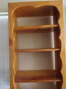lot 491 image: blonde wood 6 tier book shelf size 78x23x12
