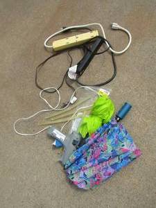 lot 274 image: 2 umbrellas,extensin cords with multiple outlets, hot glue gun