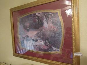 lot 241 image: gold framed painting unknown artist size - 25x31