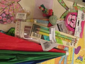lot 235 image: childrens books, pencils, erasers, and more