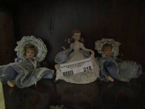 lot 218 image: a Josel original porcelin doll, qty 2 scotty sct-2635 assorted dolls