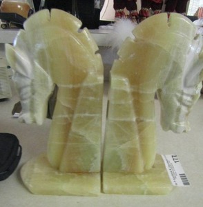 lot 177 image: pair of sea horse bookends