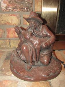 lot 213 image: largo limited addition cowboy feeding baby cafe statue 9x9