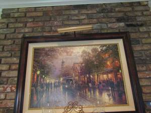 lot 12 image: Thomas Kinkade  Evening on the  Avenue Light - 34 x 47
