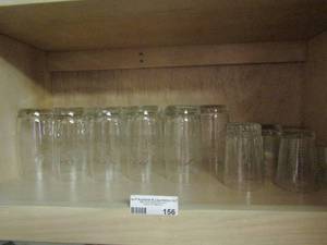 lot 156 image: clear glass tea glasses qty 18