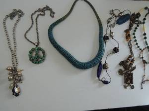 lot 537 image: wood and metal necklace galore