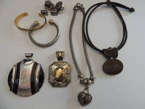 lot 531 image: bracelets pierced, clip earrings, Yurman faux bracelet and more