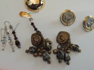 lot 544 image: pierced and clip earrings