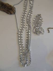 lot 551 image: silver necklace and matching bracelet, gold tone chain and necklace extender