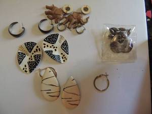 lot 577 image: earrings - African inspired, silver metal, gold tone plus more