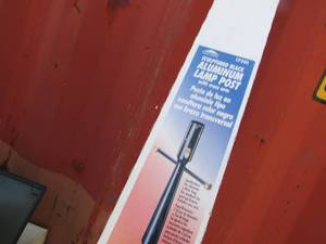 lot 42 image: Sculptured black aluminum lamp post NIB, 84 tall #CP280