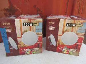 lot 58 image: Pyle 2 way in- ceiling speaker system NIB qty 2
