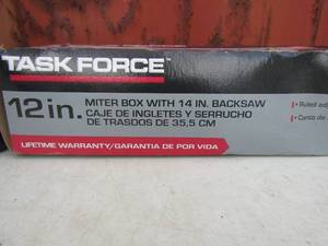 lot 76 image: Weller Universal 140100 watt solder gun kit NIB, task force miter box with 14 back saw