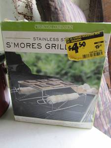 lot 85 image: Stainless steel smores set NIB, red crock pot with lid and plug