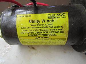 lot 88 image: Utility winch 12 vdc 2,000 pounds max