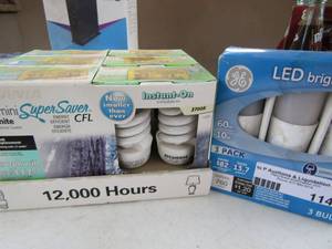 lot 114 image: Micro mini 60watt light bulbs qty 3 pack, 2 per-- LED bright stick 60W bulbs