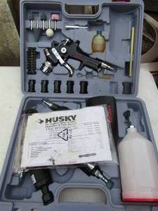 lot 145 image: NIB Husky air tool kit, never used all pieces included