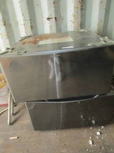 lot 205 image: 2 lower storage boxes for under washer and dryer, used condition