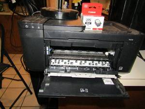 lot 266 image: canon TR4720 printer with 2 new things of ink ones color ones black xl,black office desk lamp