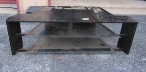 lot 273 image: black glass TV entertainment center size 18x55x17