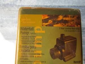 lot 303 image: Garden treasures waterfall pump NIP