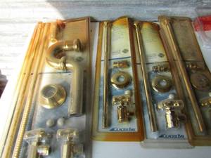 lot 307 image: Pedestal sink installation kit NIB, toilet water supply kit qty 3 NIP