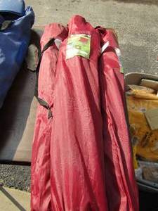 lot 316 image: 3 Maroon fold up camping outdoor chairs in bag