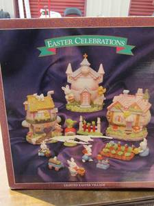 lot 319 image: Easter celebrations lighted Easter village NIB
