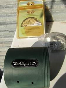 lot 322 image: Hampton bay 2ft rope light NIP qty 2, uv filter light, hand held work light 12 volt