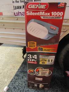 lot 334 image: Genie silent max 1000 garage door kit with preprogrammed remotes NIB
