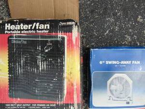 lot 351 image: Portable heater fan new in box- 6 swing away fan NIB