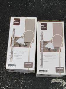 lot 357 image: base tension curved hanging lights qty 2 NIB