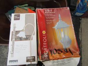 lot 372 image: Outdoor wall light mount # 1034-, curved indoor light both NIB