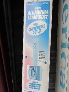 lot 390 image: White aluminum lamp post NIB