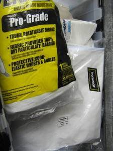lot 19 image: Clean guard body protective suits of all sizes, all white