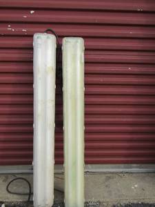lot 400 image: work shop halogen hanging lights unknown working condition qty 2