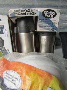 lot 398 image: Stainless steel urban travel gear mugs qty 2 New in pack, white hard hat one size fits all New never worn