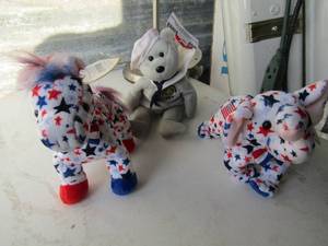 lot 406 image: TY beanie babies, sailor, elephant, bear qty 3