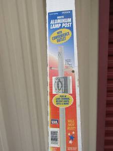 lot 408 image: White aluminum lamp post NIB