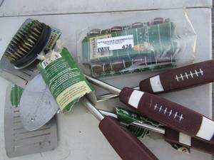 lot 436 image: utensils lot and corn on the cobb set all football design