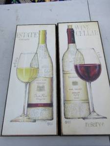 lot 44 image: 208 wine wall art qty 2, great condition